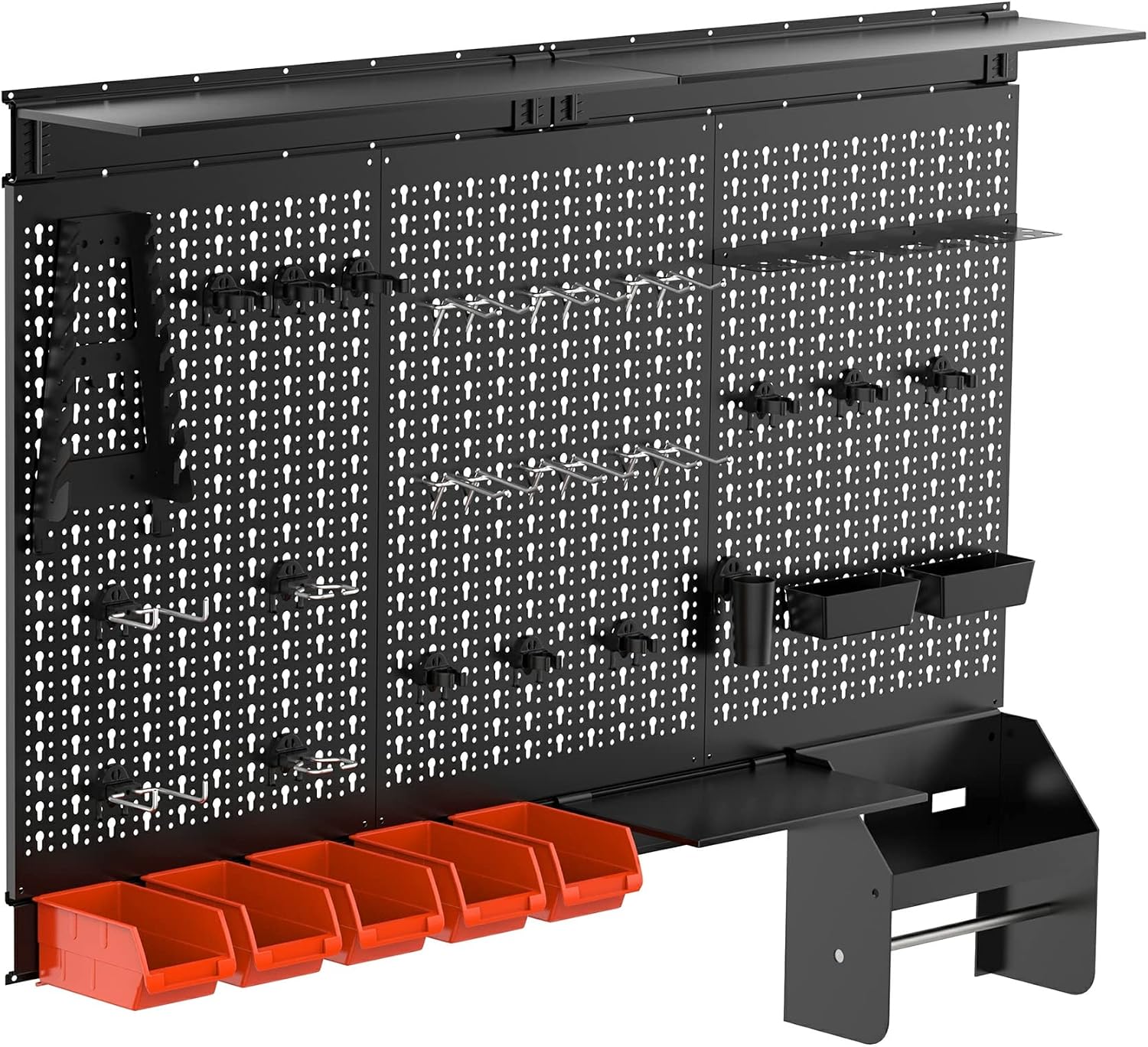 Workshop Tools Board - Panel Organizer Dinding Pegboard Logam, Sistem