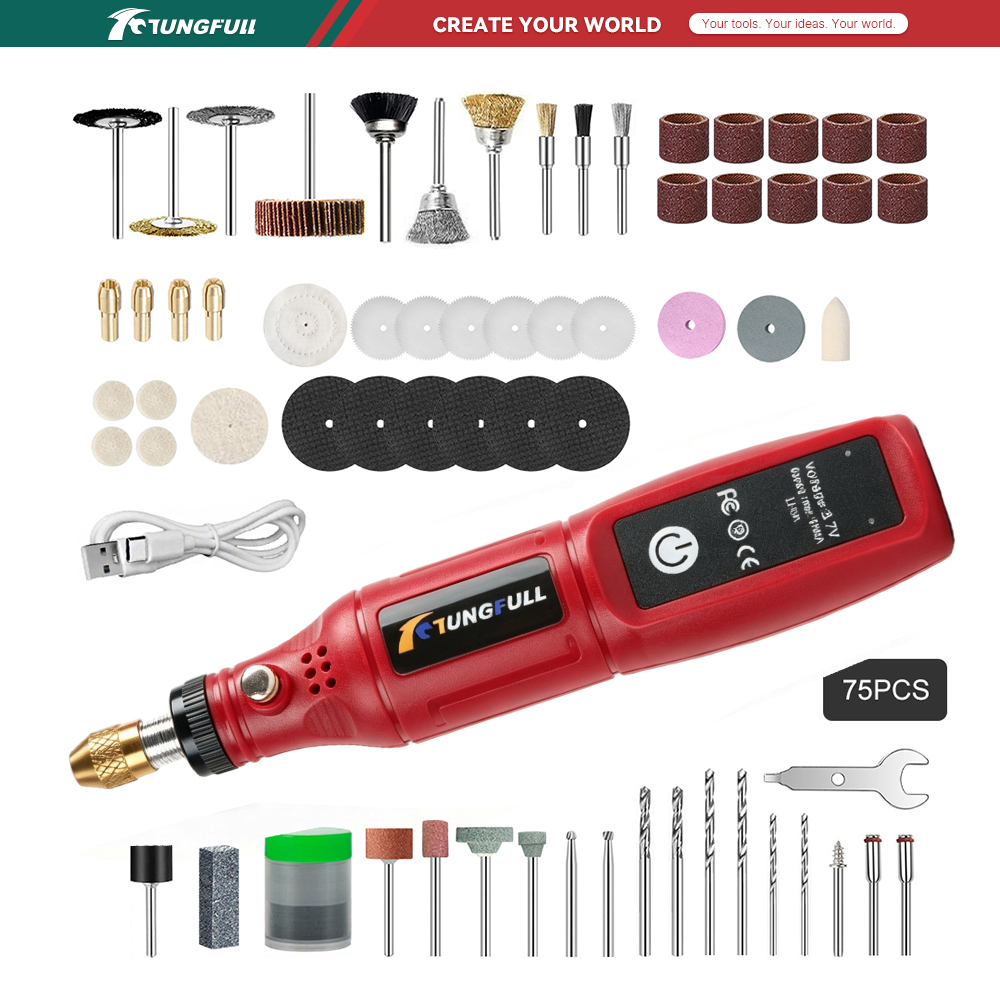 Power Tools For Workshop - TUNGFULL 3.7V Alat Rotary Tanpa Kabel