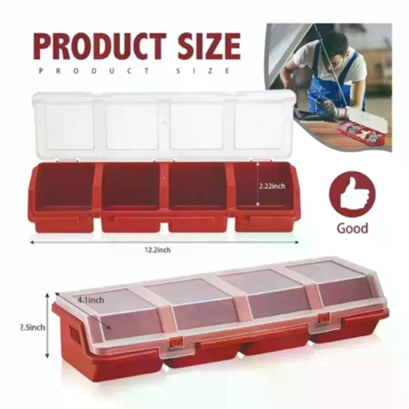 Tools Box For Workshop - Kotak Organizer Sekrup Plastik 4 Kompartemen