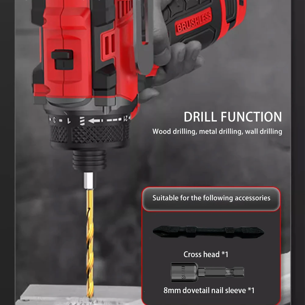 Bor listrik tanpa sikat 80N.m  - Power Tools For Workshop ulasan dan harga